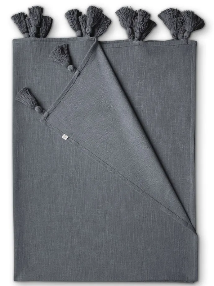 Plaid "Funny Frays" in Anthrazit - (L)170 x (B)130 cm