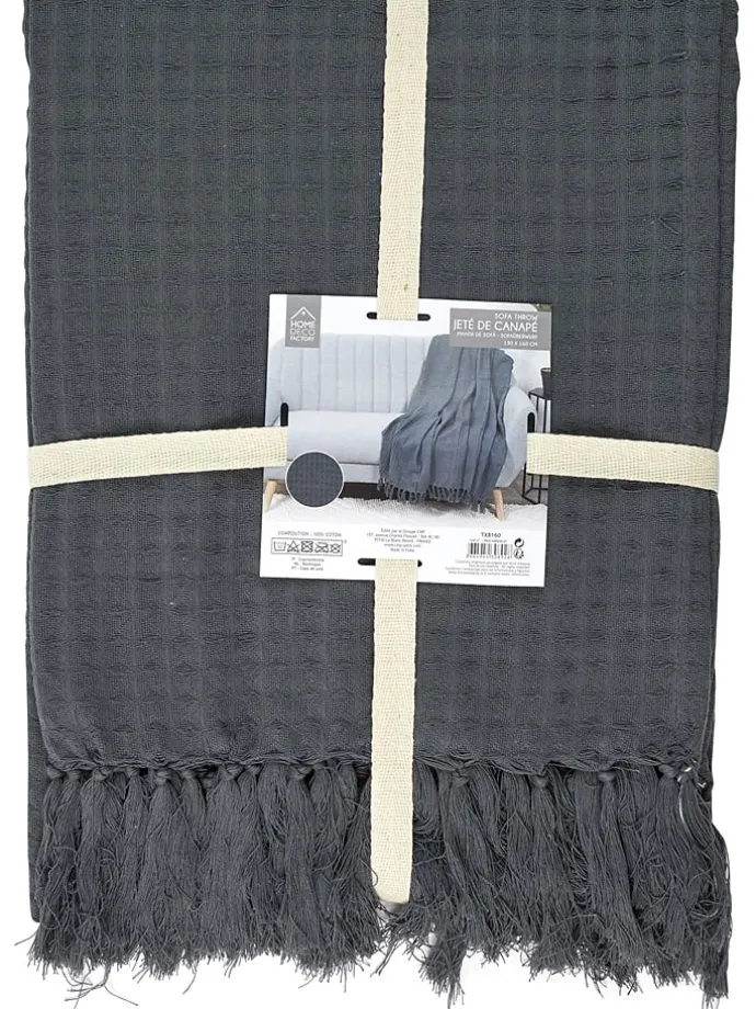 Plaid in Anthrazit - (L)160 x (B)130 cm