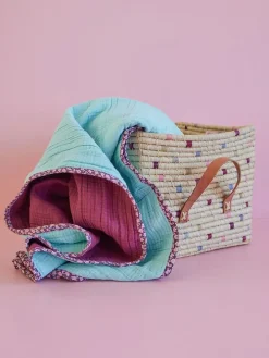 Plaid in Mint/ Lila - (L)200 x (B)140 cm