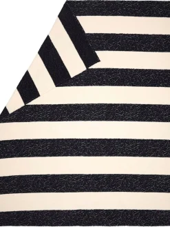 Plaid "Teddy - Blockstreifen" in Schwarz/ Creme