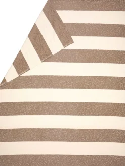 Plaid "Teddy - Blockstreifen" in Hellbraun/ Creme