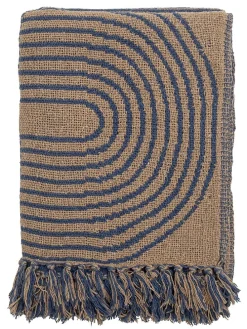 Plaid "Tiffanie" in Blau/ Braun - (L)160 x (B)130 cm