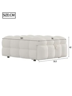 Polsterbett in Beige mit ausziehbarer Schlaffunktion und Teddy-Stoff