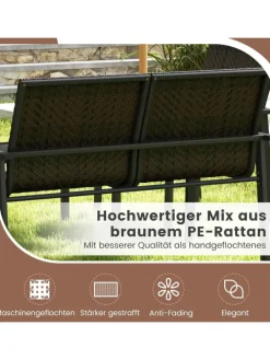 Polyrattan Gartenmöbel 4-tlg Set in Braun