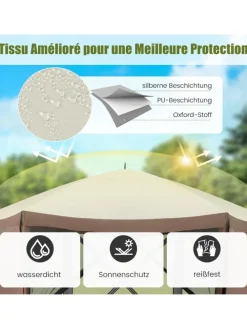 Pop-up Pavillon 3,5x3,5m in Braun