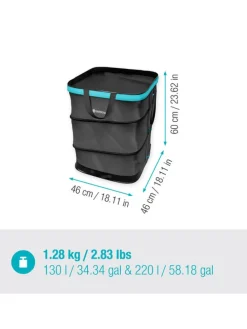 PopUp-Gartenabfallsack in Schwarz - 120 l