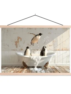 Poster mit Leiste Pinguine (BxH)