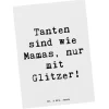 Postkarte Glitzernde Tante mit Spruch in Weiß