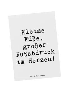 Postkarte Kind Fußabdruck mit Spruch in Weiß