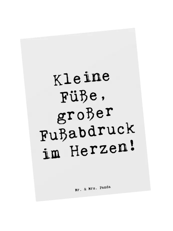 Postkarte Kind Fußabdruck mit Spruch in Weiß