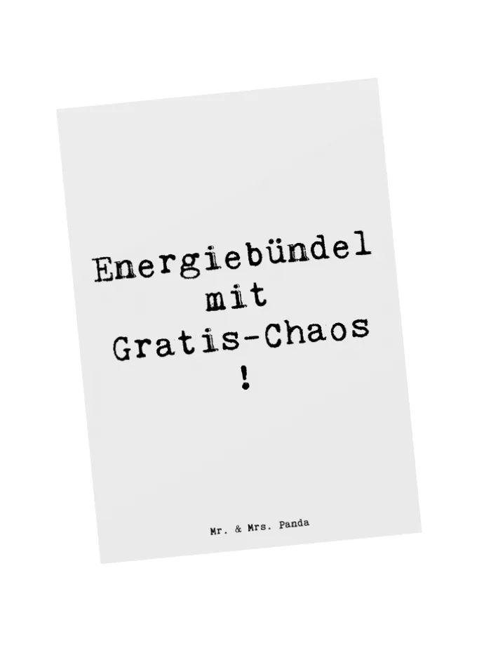 Postkarte Kinder Energiebündel mit Spruch in Weiß
