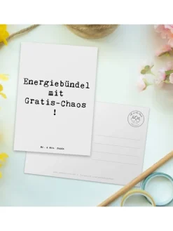 Postkarte Kinder Energiebündel mit Spruch in Weiß