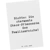 Postkarte Nichte Chaos-Prinzessin mit Spruch in Weiß
