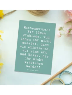 Postkarte Spruch Mathematiker Magie mit Spruch in Meeresbrise