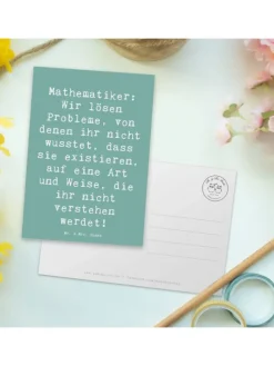 Postkarte Spruch Mathematiker Magie mit Spruch in Meeresbrise