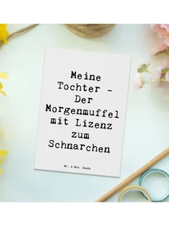 Postkarte Tochter Morgenmuffel mit Spruch in Weiß