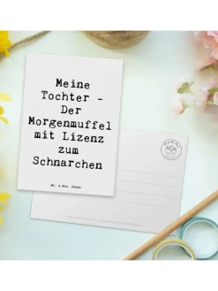 Postkarte Tochter Morgenmuffel mit Spruch in Weiß