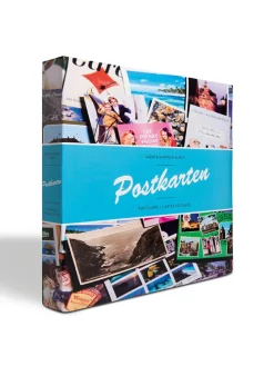 Postkartenalbum in Blau/ Bunt - (L)37,5 x (B)34,3 cm