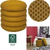 Pouf ''Atome'' in Ocker - (H)44 x Ø 38 cm