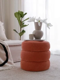 Pouf "Boum" in Rot - (H)40 x Ø 40 cm