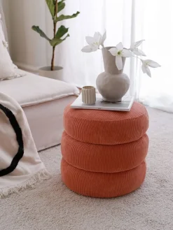 Pouf "Boum" in Rot - (H)40 x Ø 40 cm