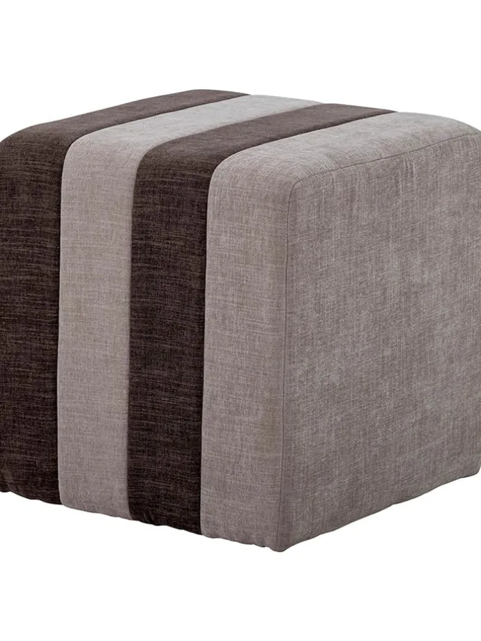 Pouf "Flint" in Braun - (B)45 x (H)45 cm