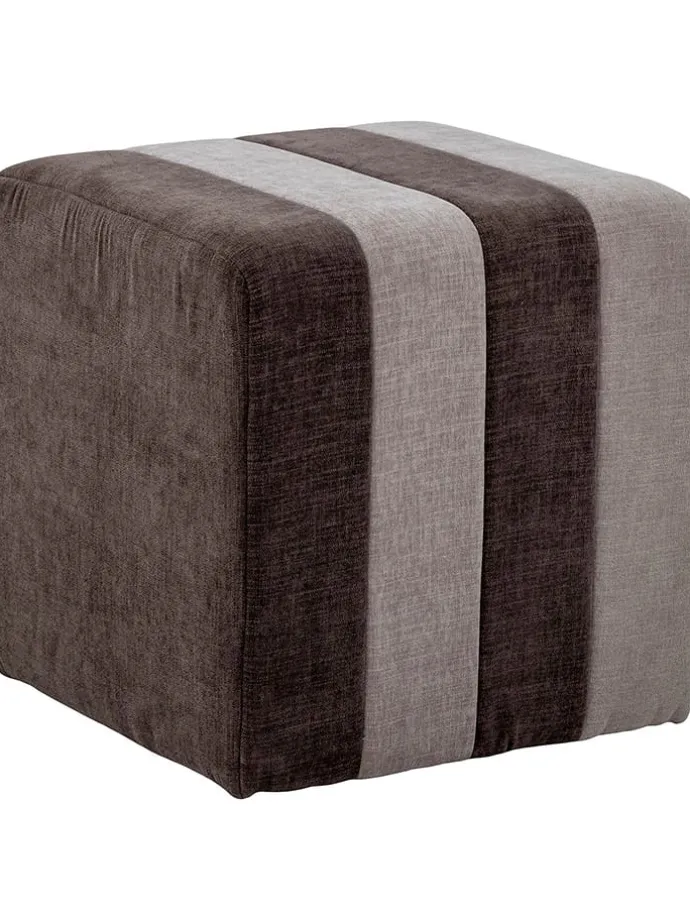 Pouf "Flint" in Braun - (B)45 x (H)45 cm