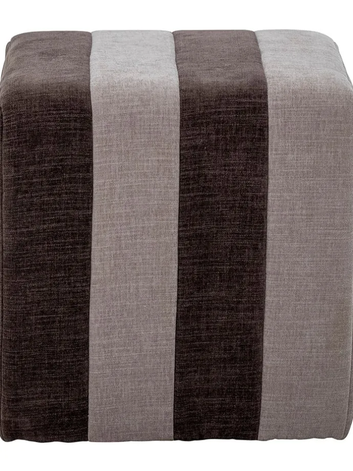 Pouf "Flint" in Braun - (B)45 x (H)45 cm