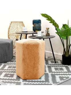 Pouf "Giulia" in Senf - (H)35 x Ø 35 cm