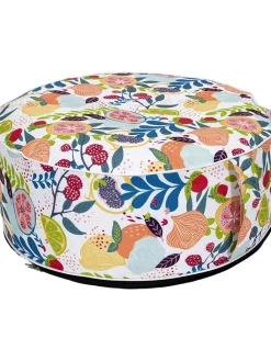 Pouf "Gonflable" in Weiß/ Bunt - (H)25 x Ø 55 cm