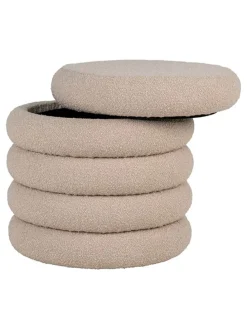 Pouf in Beige - (B)44 x (H)44 cm
