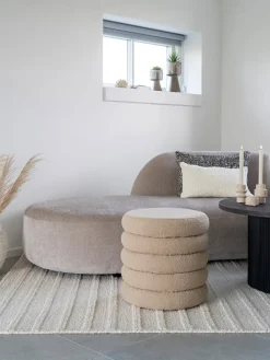 Pouf in Beige - (B)44 x (H)44 cm