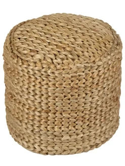 Pouf in Hellbraun - (H)49 x Ø 40 cm