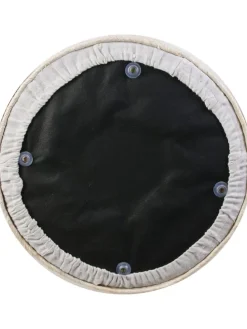 Pouf in Hellbraun/ Creme - (H)41 x Ø 35,5 cm