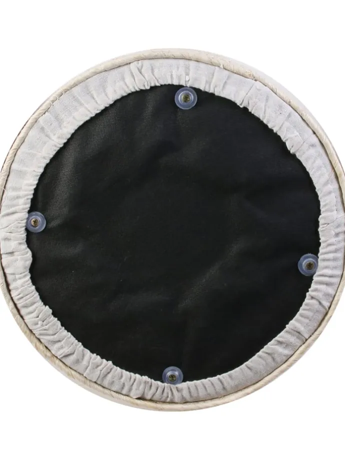 Pouf in Hellbraun/ Creme - (H)41 x Ø 35,5 cm