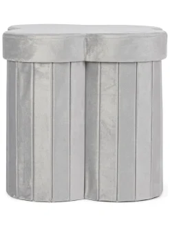 Pouf "Jocelyn" in Hellgrau - (B)40 x (H)40 x (T)40 cm