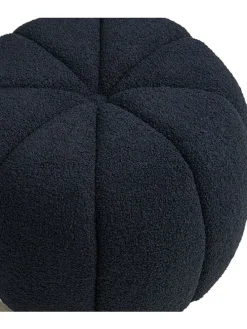 Pouf "Paisley" in Dunkelblau - (H)38 x Ø 48 cm