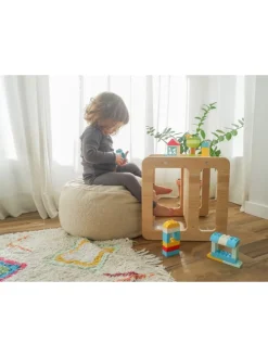 Pouf "Panda" in Beige - (H)20 x Ø 50 cm