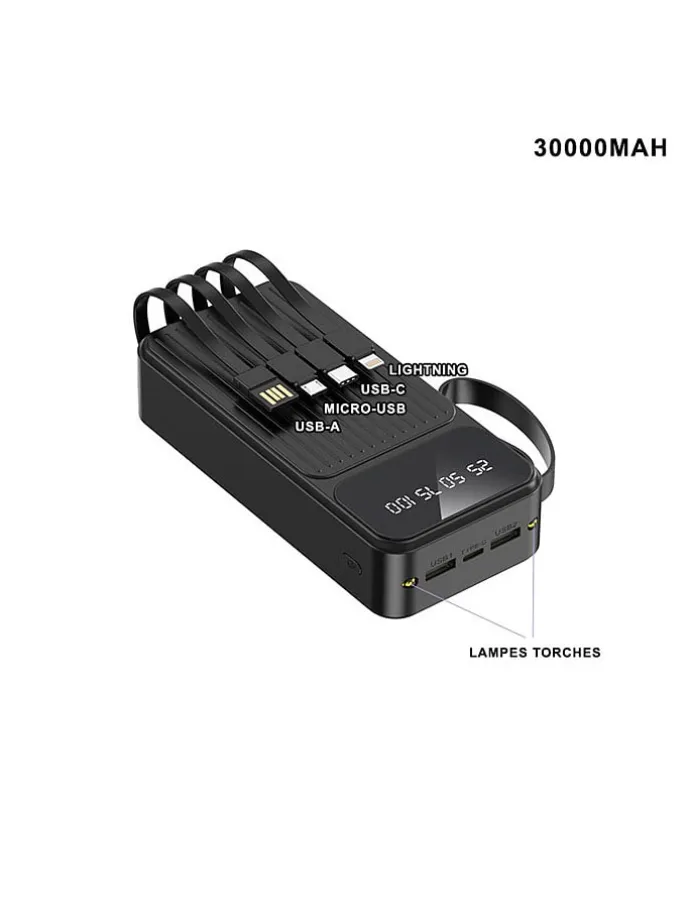 Powerbank in Schwarz - 30.000 mAh