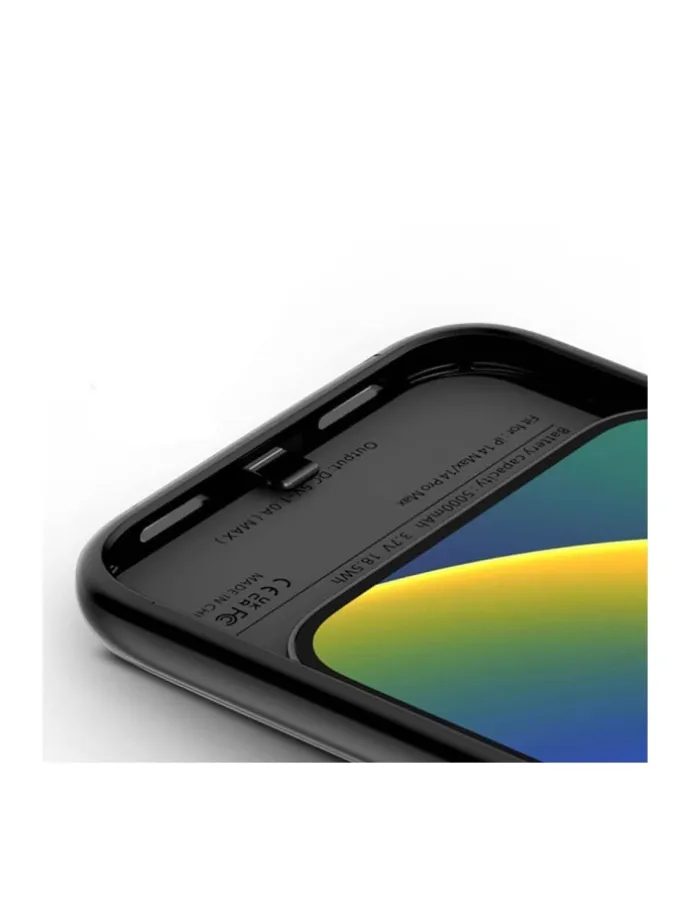 PowerCase Hülle kompatibel mit Apple iPhone 15 Serie Magsafe in Schwarz