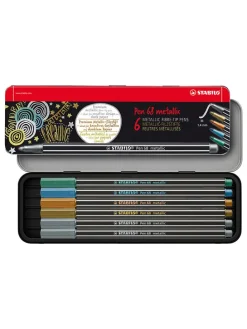 Premium-Filzstifte ''STABILO Pen 68 metallic'' - 6 Stück