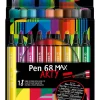 Premium-Filzstifte "STABILO Pen 68 MAX - ARTY" - 18 Stück