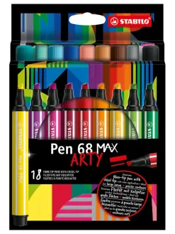 Premium-Filzstifte "STABILO Pen 68 MAX - ARTY" - 18 Stück