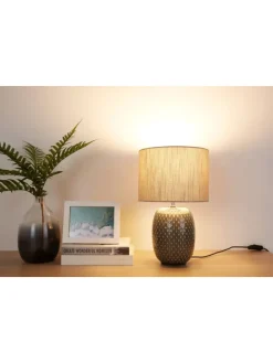 Pretty Classy Tischleuchte max60W E27 Dunkelgrau/Beige 230V Keramik