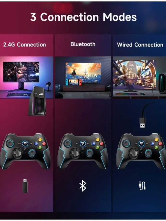 Pro Bluetooth-Controller mit Hall-Trigger Blau in Blau