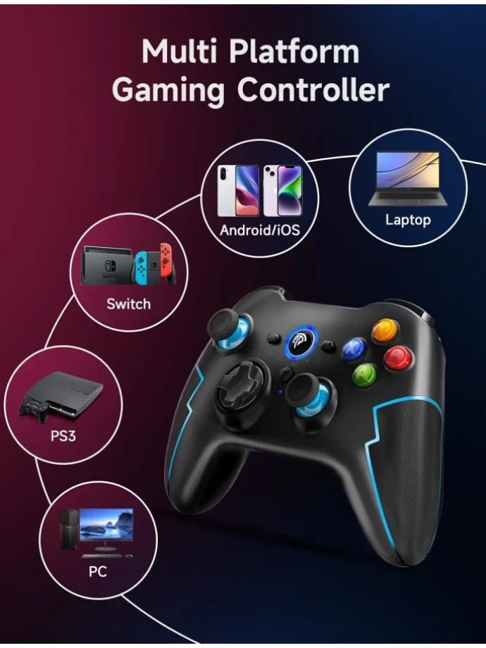 Pro Bluetooth-Controller mit Hall-Trigger Blau in Blau