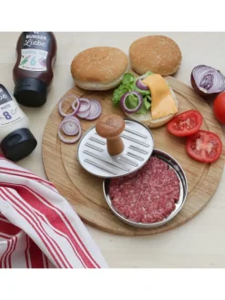 Profi Burgerpresse Edelstahl in silber