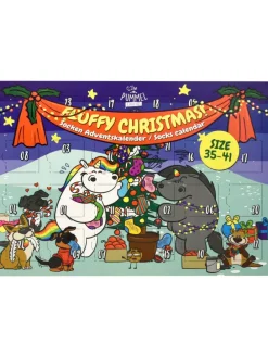 Pummeleinhorn Socken Adventskalender mit 12 Paar kurz und lang in Mehrfarbig