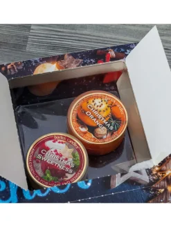 PUR Adventskalender mit nur 4 Türchen, gefüllt – Lichterglanz in Bunt