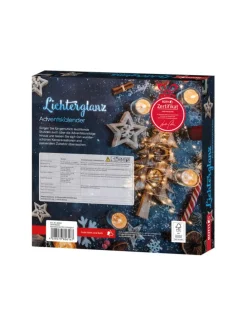 PUR Adventskalender mit nur 4 Türchen, gefüllt – Lichterglanz in Bunt